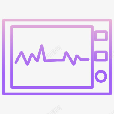 科学和技术心电图科学技术4轮廓梯度图标图标