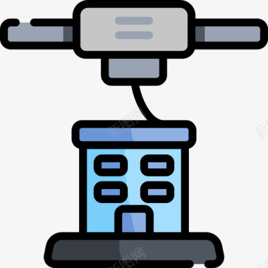 山3D3d打印机3d打印55线性彩色图标图标