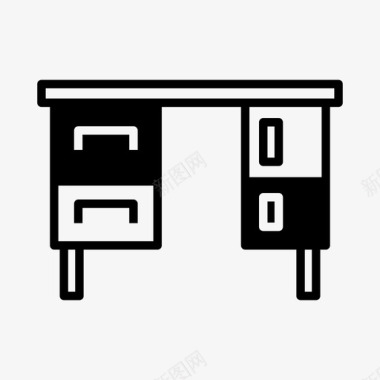 抽屉办公桌办公桌装饰家具图标图标