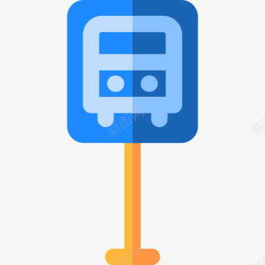 公共交通标识公共汽车站公共交通3号平层图标图标