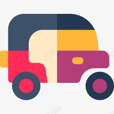 公共交通标识TukTuk公共交通3号扁平图标图标