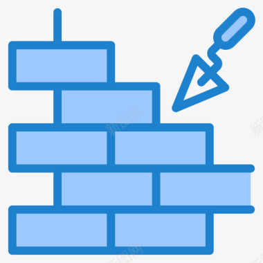砖墙建筑166蓝色图标图标