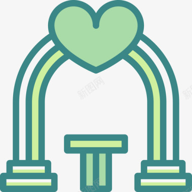 结婚拱门179号婚礼双色调图标图标