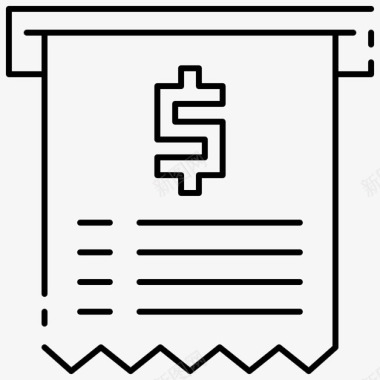 黑白收据帐单业务图标图标