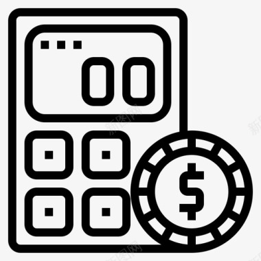 财务计算器工具1线性图标图标