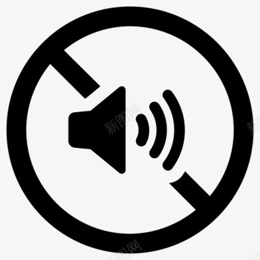 静音增压泵静音安静禁止发声图标图标