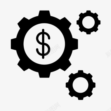 钱和齿轮生意企业主图标图标