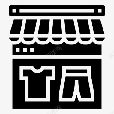 网上商店现代商业5字形图标图标
