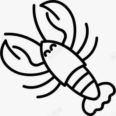 动物龙虾甲壳类动物鱼图标图标