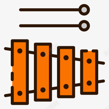 150木琴音乐150线性颜色图标图标