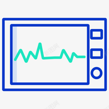 心电图心电图科学技术5轮廓颜色图标图标