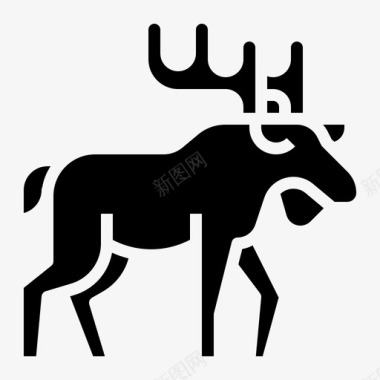 纯野生驼鹿动物鹿图标图标