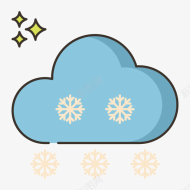 降雪降雪222号天气线性颜色图标图标