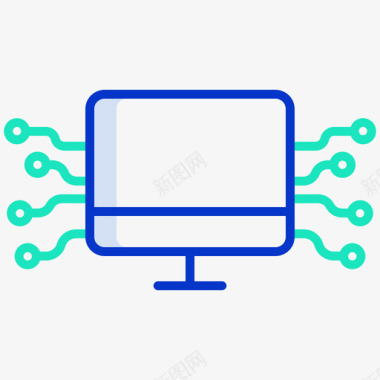 电脑和主机图案电脑网站服务器和主机5轮廓颜色图标图标