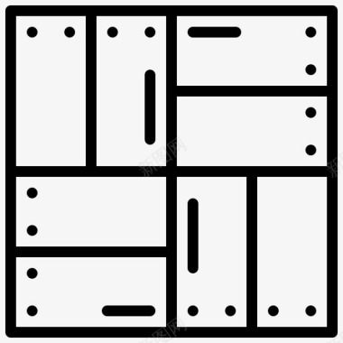 矢量木地板镶木地板建筑65线性图标图标