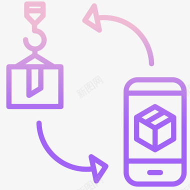外卖配送物流物流配送15轮廓梯度图标图标