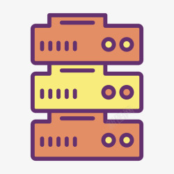 大数据网站大数据网站服务器和主机4线性颜色图标高清图片