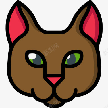 猫猫化身4线性颜色图标图标