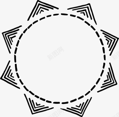 手绘圆图案手绘圆圈图案波西米亚图标图标