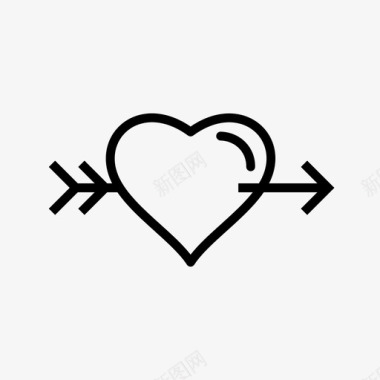 心形十字箭头爱情情人节图标图标