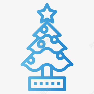 圣诞树冬季83渐变色图标图标