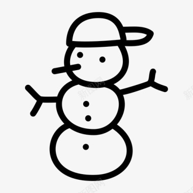 雪人带帽圣诞节抽签图标图标