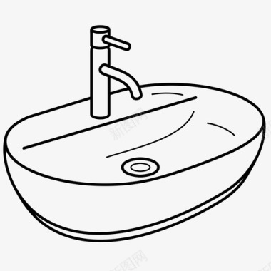 洗手盆陶瓷手部图标图标