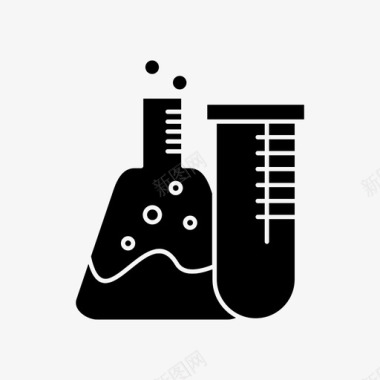 试管锥形瓶实验室图标图标