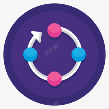 圆形图教育流程信息图3平面圆形图标图标