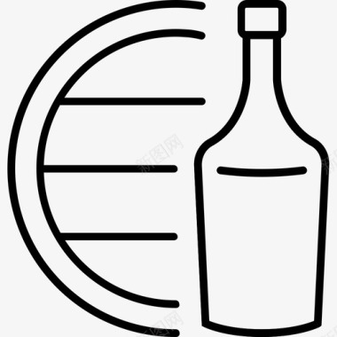 酿酒酒精木桶图标图标
