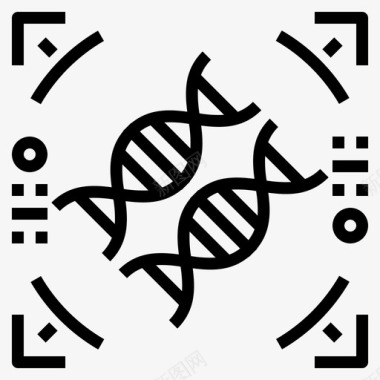 多彩DNADna链生物识别1线性图标图标