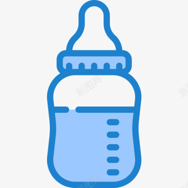 婴儿奶瓶婴儿111蓝色图标图标