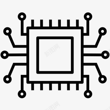 RFID芯片处理器芯片组件图标图标