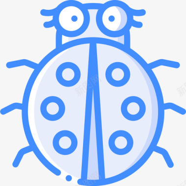 瓢虫昆虫蓝色图标图标