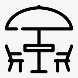 海滨长廊露台海滩室外图标高清图片