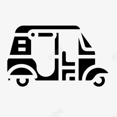 公共交通标识Ricksaw公共交通13实心图标图标