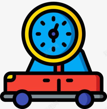 汽车公路旅行9线性颜色图标图标