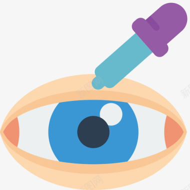 眼药水眼科扁平图标图标
