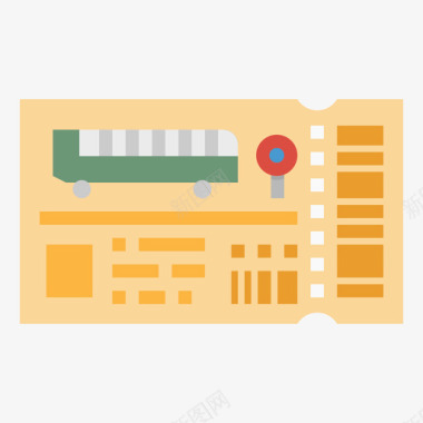 免抠火车票素材火车票公共交通16平铺图标图标