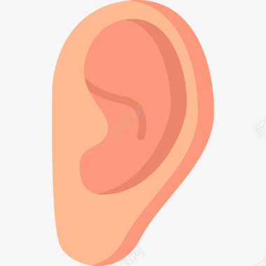 耳朵人体6扁平图标图标