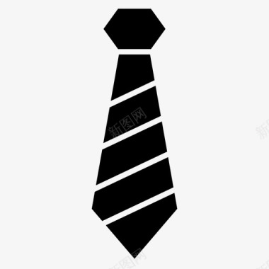 领带商务管理深色图标图标