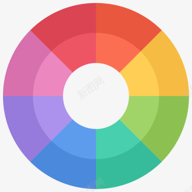 彩色圆圈品牌6扁平图标图标
