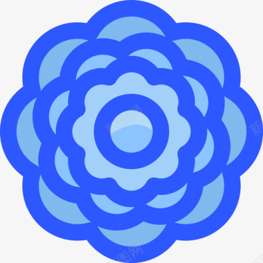 牡丹花22蓝色图标图标