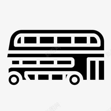 双层巴士旅游交通图标图标