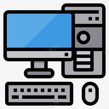 红色小图标电脑小工具35线性颜色图标图标