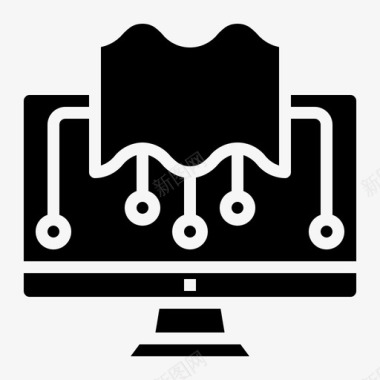 数字化素材家庭作业连接数字化图标图标