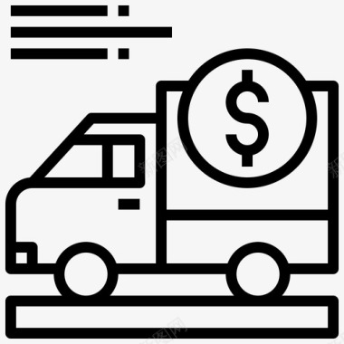 运钞车商业和金融送货车图标图标