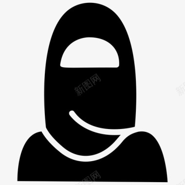 穆斯林女孩头巾女孩女士图标图标
