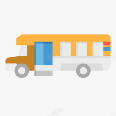 小型巴士公共交通16扁平图标图标