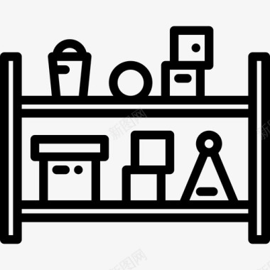 卖场货架货架家装26线性图标图标